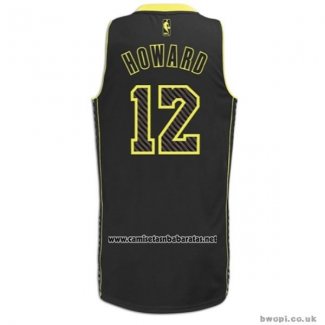 Camiseta Electricidad Moda Houston Rockets Dwight Howard #12 Negro