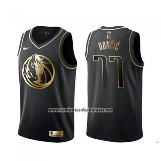 Camiseta Golden Edition Dallas Mavericks Luka Doncic Negro