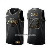 Camiseta Golden Edition Los Angeles Lakers Lebron James Negro