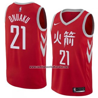 Camiseta Houston Rockets Chinanu Onuaku #21 Ciudad 2018 Rojo
