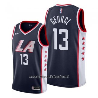 Camiseta Los Angeles Clippers Paul George #13 Ciudad 2019 Negro