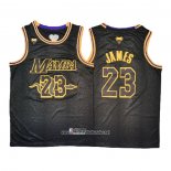 Camiseta Los Angeles Lakers Lebron James #23 Black Mamba Negro