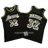 Camiseta Los Angeles Lakers Magic Johnson #32 Camuflaje Negro