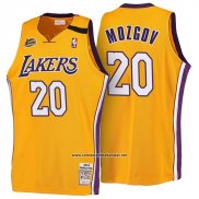 Camiseta Los Angeles Lakers Timofey Mozgov #20 Retro 1999-00 Amarillo