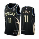 Camiseta Milwaukee Bucks Brook Lopez #11 Statement 2022-23 Negro