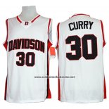 Camiseta NCAA Davidson Wildcat Stephen Curry #30 Blanco