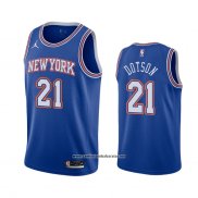 Camiseta New York Knicks Damyean Dotson #21 Statement 2020-21 Azul