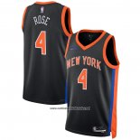 Camiseta New York Knicks Derrick Rose #4 Ciudad 2022-23 Negro