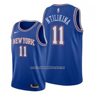 Camiseta New York Knicks Frank Ntilikina #11 Statement Azul