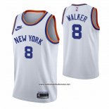 Camiseta New York Knicks Kemba Walker #8 75th Anniversary Blanco