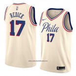 Camiseta Philadelphia 76ers Jj Redick #17 Ciudad 2018 Crema
