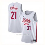Camiseta Philadelphia 76ers Joel Embiid #21 Ciudad 2022-23 Blanco