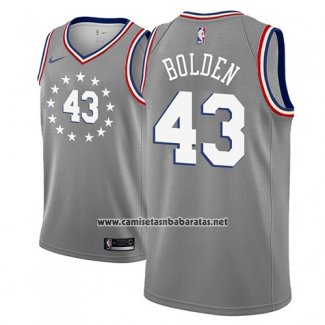 Camiseta Philadelphia 76ers Jonah Bolden #43 Ciudad 2018-19 Gris