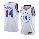 Camiseta Philadelphia 76ers Jonathon Simmons #14 Earned 2018-19 Blanco