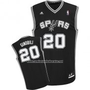 Camiseta San Antonio Spurs Manu Ginobili #20 Negro