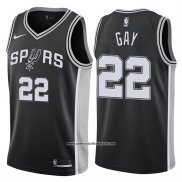 Camiseta San Antonio Spurs Rudy Gay #22 Icon 2017-18 Negro