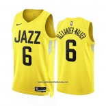 Camiseta Utah Jazz Nickeil Alexander-Walker #6 Icon 2022-23 Amarillo