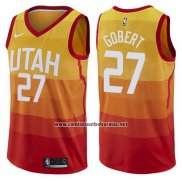 Camiseta Utah Jazz Rudy Gobert #27 Ciudad 2017-18 Amarillo