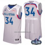 Camiseta All Star 2017 Milwaukee Bucks Giannis Antetokounmpo #34 Gris