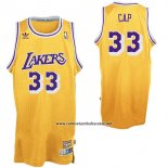 Camiseta Apodo Los Angeles Lakers CAP #33 Amarillo