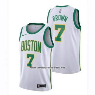 Camiseta Boston Celtics Jaylen Brown #7 Ciudad 2018-19 Blanco