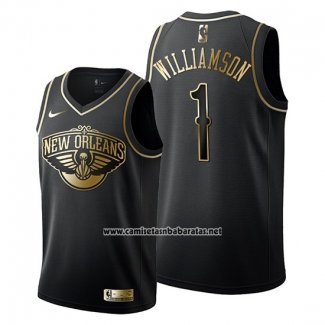 Camiseta Golden Edition New Orleans Pelicans Zion Williamson #1 Negro