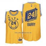 Camiseta Golden State Warriors Rick Barry Amarillo #24 Hardwood Classics