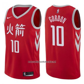Camiseta Houston Rockets Eric Gordon #10 Ciudad 2017-18 Rojo