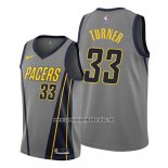 Camiseta Indiana Pacers Myles Turner #33 Ciudad Edition Gris