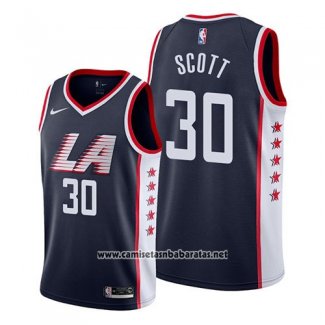 Camiseta Los Angeles Clippers Mike Scott #30 Ciudad 2019 Azul