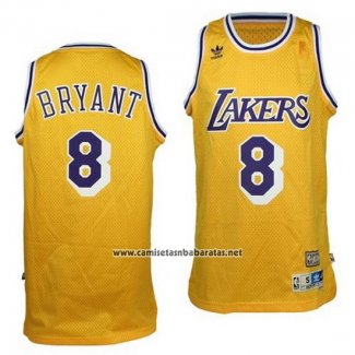 Camiseta Los Angeles Lakers Kobe Bryant #8 Retro Amarillo