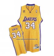 Camiseta Los Angeles Lakers Shaquille O'Neal #34 Retro Amarillo