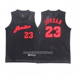 Camiseta Michael Jordan #23 Negro Rojo