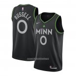 Camiseta Minnesota Timberwolves D'angelo Russell #0 Ciudad 2020-21 Negro