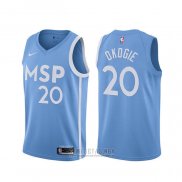 Camiseta Minnesota Timberwolves Josh Okogie #20 Ciudad 2019-20 Azul