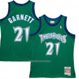 Camiseta Minnesota Timberwolves Kevin Garnett #21 Hardwood Classics Throwback 1997-98 Verde