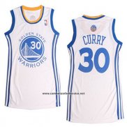 Camiseta Mujer Golden State Warriors Stephen Curry #30 Blanco