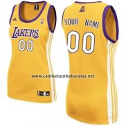 Camiseta Mujer Los Angeles Lakers Adidas Personalizada Amarillo