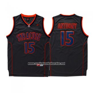Camiseta NCAA Syracuse Orange Carmelo Anthony #15 Retro Negro
