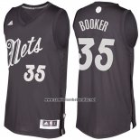 Camiseta Navidad 2016 Brooklyn Nets Trevor Booker #35 Negro
