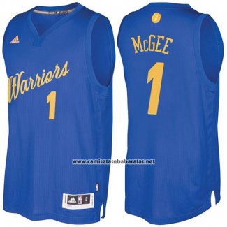 Camiseta Navidad 2016 Golden State Warriors Javale McGee #1 Azul