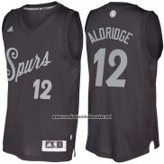 Camiseta Navidad 2016 San Antonio Spurs Lamarcus Aldridge #12 Negro
