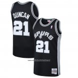 Camiseta San Antonio Spurs Tim Duncan #21 Mitchell & Ness 1998-99 Negro2