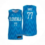 Camiseta Slovenia Luka Doncic #77 Segunda Azul