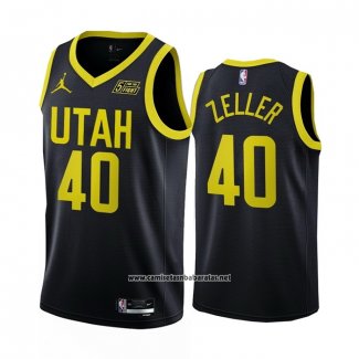 Camiseta Utah Jazz Cody Zeller #40 Statement 2022-23 Negro