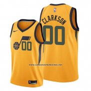 Camiseta Utah Jazz Jordan Clarkson #00 Statement Edition Amarillo