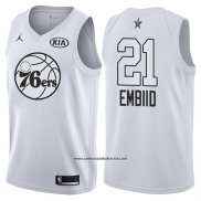 Camiseta All Star 2018 Philadelphia 76ers Jimmy Joel Embiid #21 Blanco