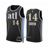 Camiseta Atlanta Hawks Aj Griffin #14 Ciudad 2023-24 Negro