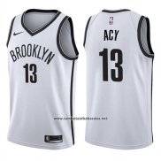 Camiseta Brooklyn Nets Quincy Acy #13 Association 2017-18 Blanco