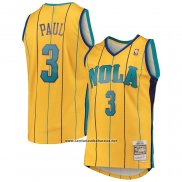 Camiseta Charlotte Hornets Chris Paul #3 Mitchell & Ness 2010-11 Amarillo